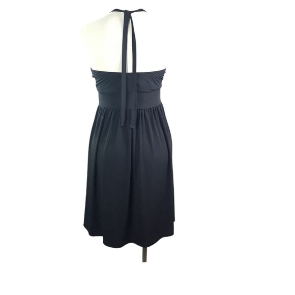 Halter Tie Back Dress Sz M Empire Padded Bust Black summer Sun Dress - Picture 5 of 10